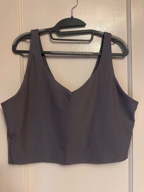 Old Navy Ribbed Cropped Tank Top - Charcoal Gray